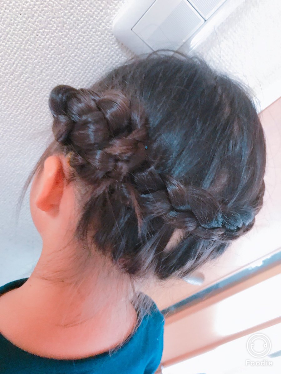 Miho Ar Twitter 娘たちの浴衣ヘアアレンジ 編み込みからサイドに