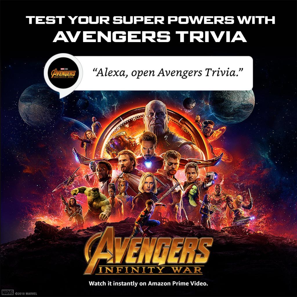 The Avengers On Twitter Test Your Skills Now With The Marvel Studios Avengers Infinitywar Trivia Game For Amazonecho From Your Alexa Enabled Device Start By Saying Alexa Play Avengers Trivia Learn More Https T Co 8cl1yzxkya