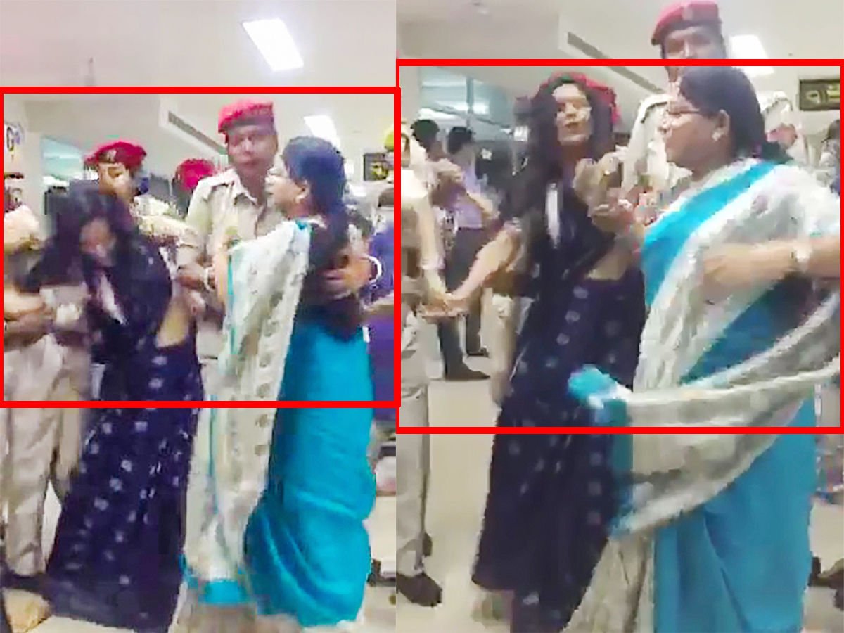 Ahmedabad Mirror on X: TMC MLA Mahua Moitra assaults woman cop at Silchar  airport. WATCH on:   / X