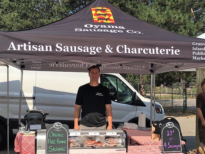 We are featuring amazing certified organic, free-range pork at Vancouver's Mr. Pleasant Farmer's Market. This Berkshire pork is raised by <a href="/TFNFarmSchool/">TFN Farm School</a> (Kwantlen University's sustainable farming program), who sells their organic veggies at the stall next to us! <a href="/VanMarkets/">Vancouver Farmers Markets</a>