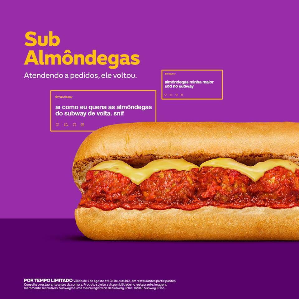 SUBWAY® Brasil on X: Amantes de almôndegas: esse é o seu momento