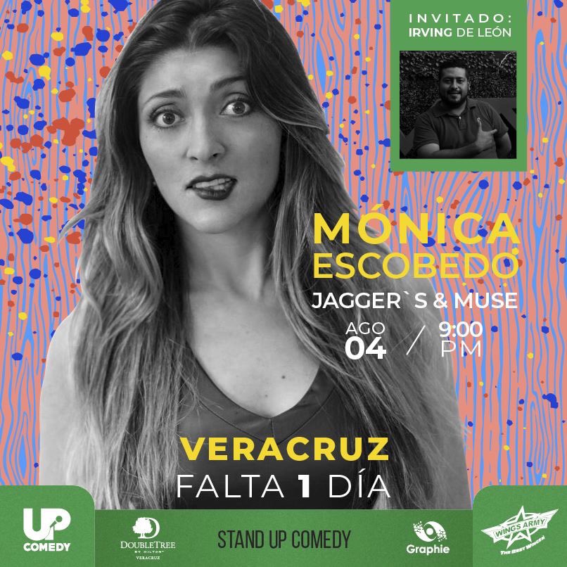 upshowsmx's tweet photo. ¡Falta 1 día!

@yosoymonica en #Veracruz! 
9pm boletos en Wings Army Plaza Sol y J&amp;M Bar¡

¡Hoy último día de preventa! 
Mañana día de taquilla.

Invitado especial: Irving De Leon

#HablemosDeComedia #EresValiente #MónicaEscobedo  #StandUpComedy #SomosCosaSeria https://t.co/6gqaZAEpBp