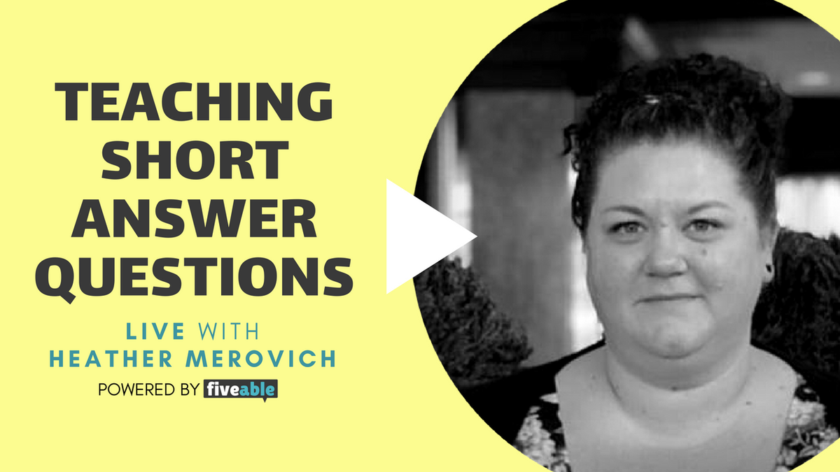 thinkfiveable's tweet photo. Come learn from expert teacher Heather Merovich (@msmerovich) as she discusses how to teach short answer questions. We will be going live this Saturday at 1pm EDT and will answer all your questions on #SAQs See you there! Join us at https://t.co/al3XooWu9H https://t.co/87YAFvHzSU
