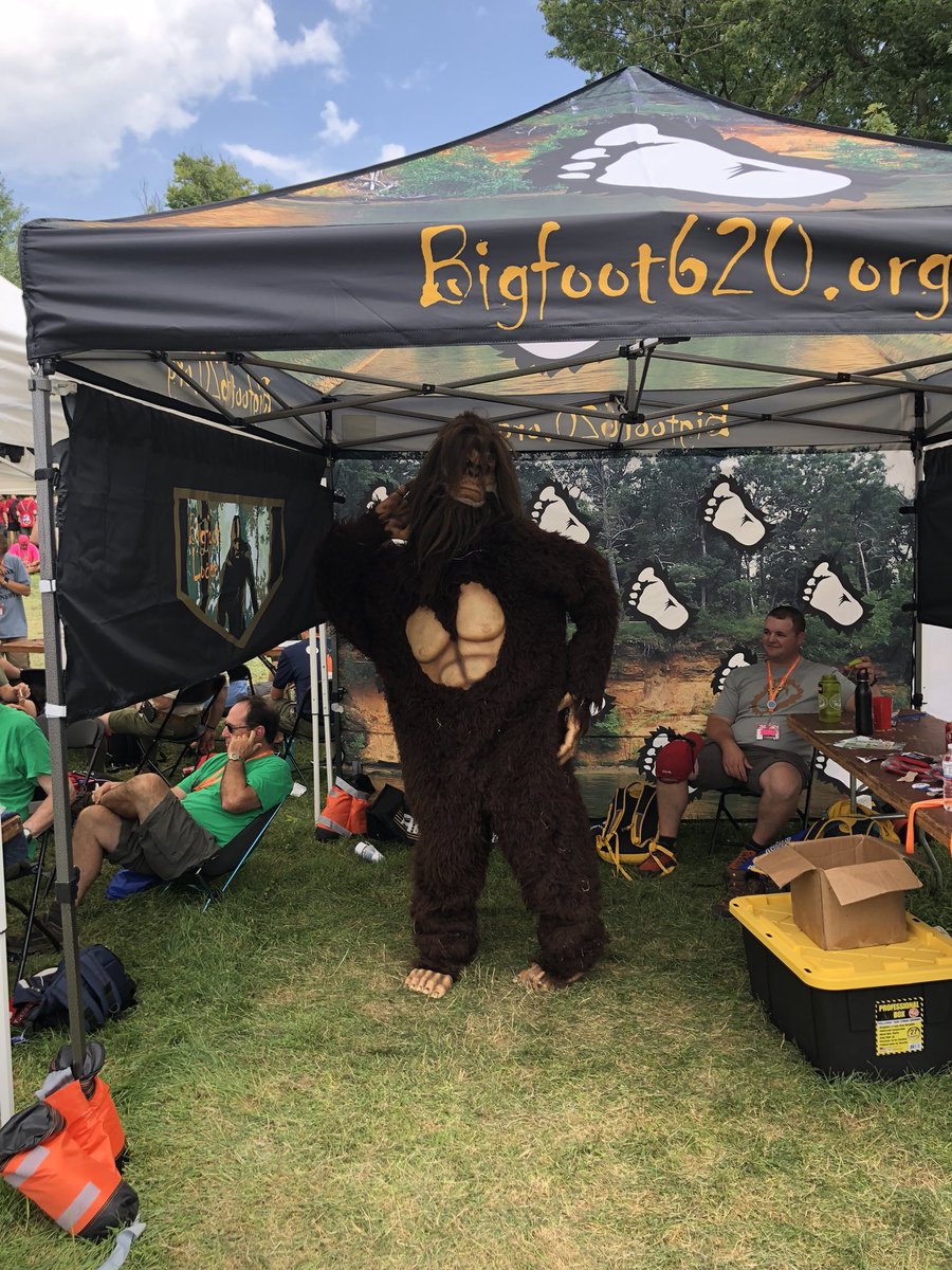 PahlJulus's tweet photo. Leave no trace champion!  Bigfoot Lodge is real at #NOAC2018 #haveyouseenbigfoot https://t.co/UA3rezTjhc