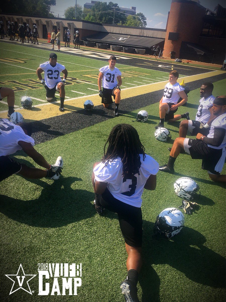 VandyFootball's tweet photo. Day one: Beat the heat🔥| #AnchorDown #RTI https://t.co/L0hQzOxEJo