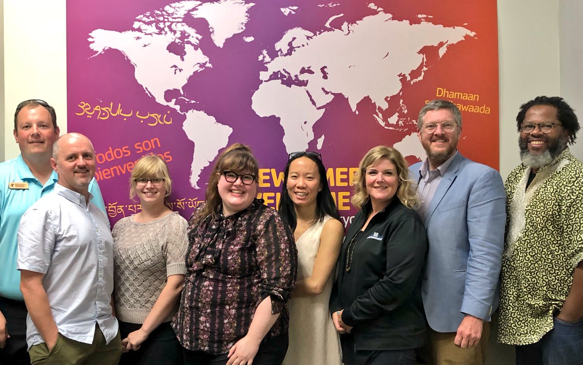 IamMVH's tweet photo. To move it to be #human. #migration is a shared human experience. #Welcoming new #immigrants &amp; #refugees is imperative to maintaining #humanity &amp; #dignity —
Great to spend time with @cityofdayton @ycbus @YMCAdaytonOH @AmeriCorpsVISTA @CSSMV #YForAll https://t.co/F1R92HkhAt