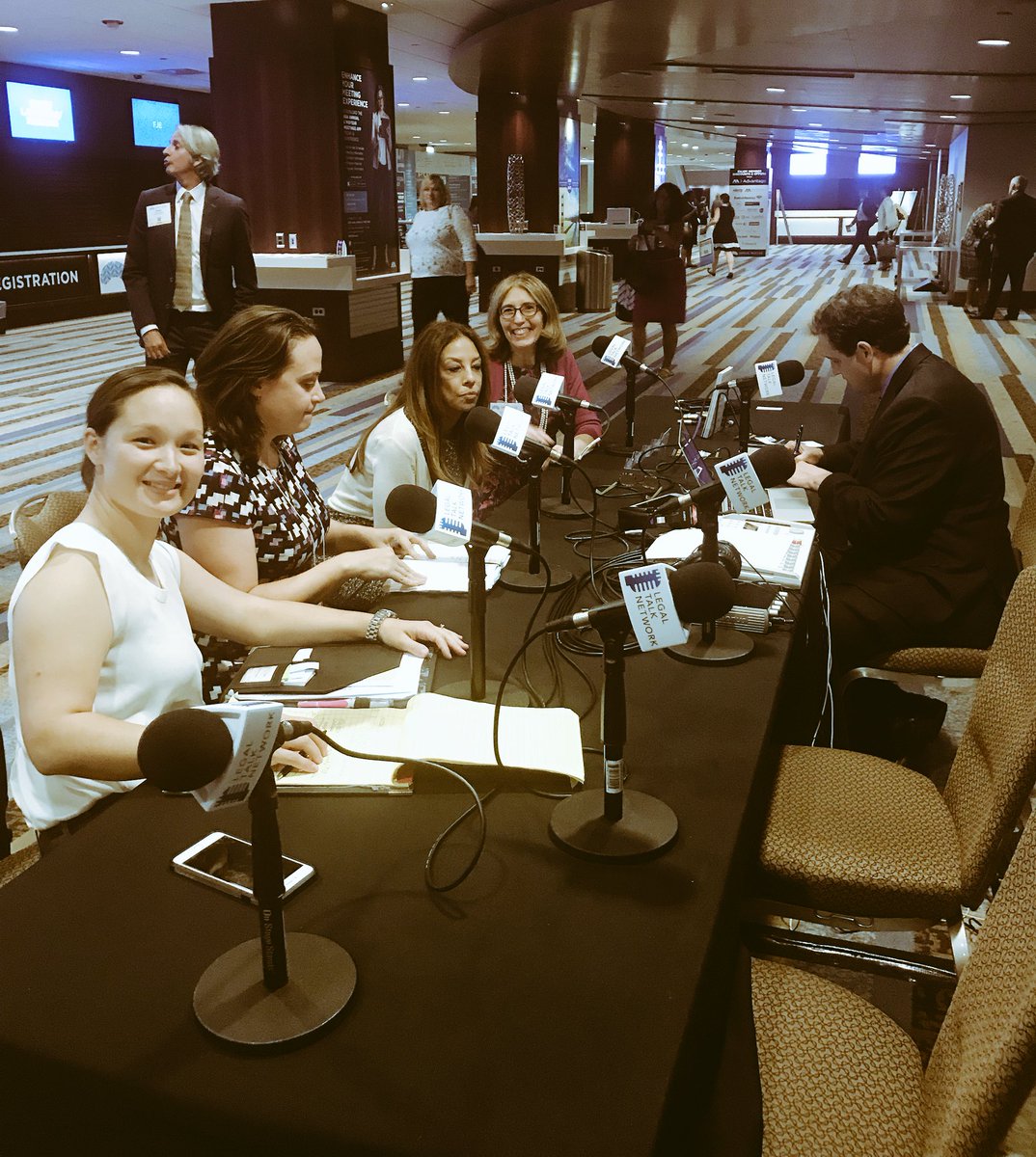 MilSpouseJD's tweet photo. Talking to @LegalTalkNet about military spouse attorney licensing with @LindaKleinLaw @karen_scanlan @goyettekate #ABAAnnual #law #career #license #supportmilfams https://t.co/ebMsvL4ieX
