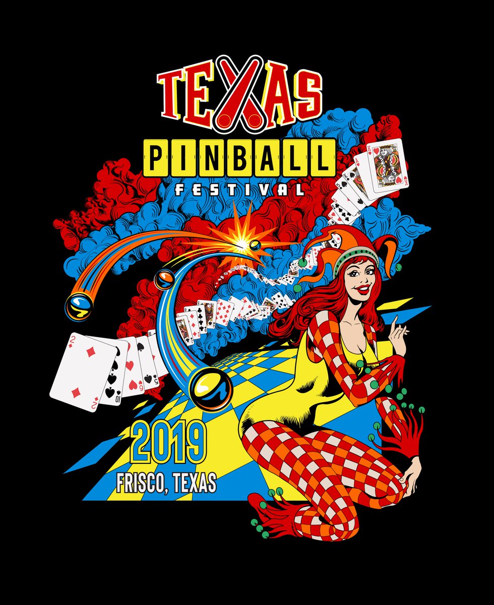 TXPinball's tweet image. Loving this year’s t-shirt design. Starting to gear up! #tpf2019 #texaspinball #texaspinballfestival