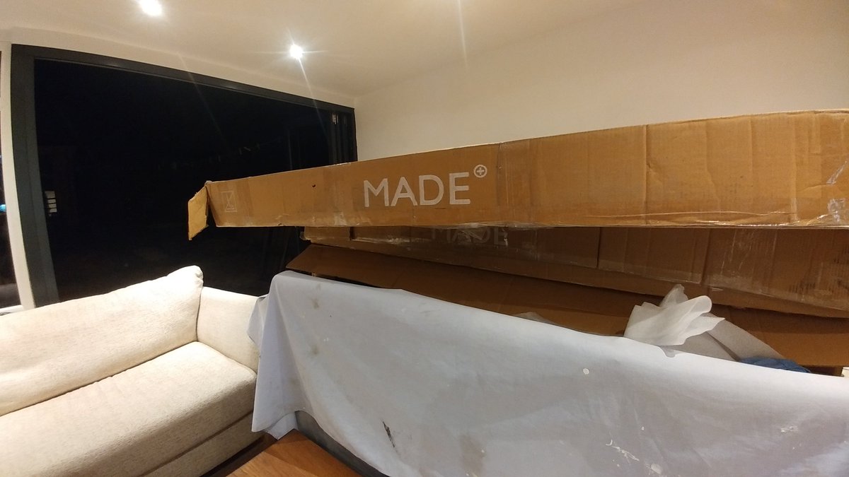 Excited to be unboxing our new table and benches from <a href="/madedotcom/">MADE.com</a> #style #conservatory #houserefurb