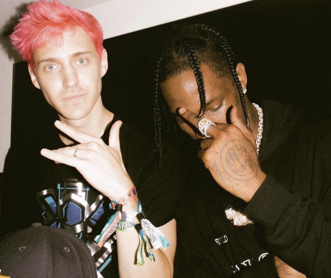 Travis Scott and @Ninja at the Astroworld release party.