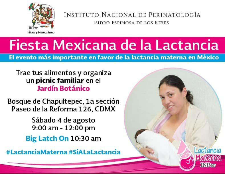 HospitalJuarezM's tweet photo. #DeInterés el @INPer_mx  te invita el día de mañana a la Fiesta Mexicana de la Lactancia #NoFaltes https://t.co/u2RdSiT7yw