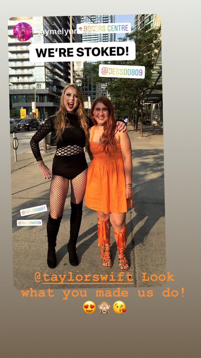 Jessd0809's tweet photo. At the @taylorswift13 concert tonight with @JaymeLynnReed!! @taylornation13 #LookWhatYouMadeUsDoTaylor #rep #reputation #reputationera #reputationstadiumtour #reputationtourtoronto #reproomplease https://t.co/MzE0rfKAgg