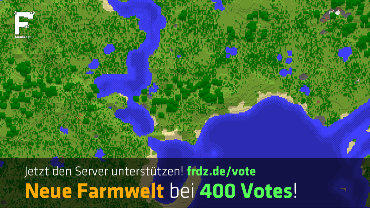 faradizenet's tweet photo. Unser Ziel sind 400 Votes bis zum 18.8. !
Sobald wir diese Hürde erreicht haben, gibt's eine neue Farmwelt!
https://t.co/z8bUGfN3KC
#votereset #faradize https://t.co/XNwqHEf8WJ
