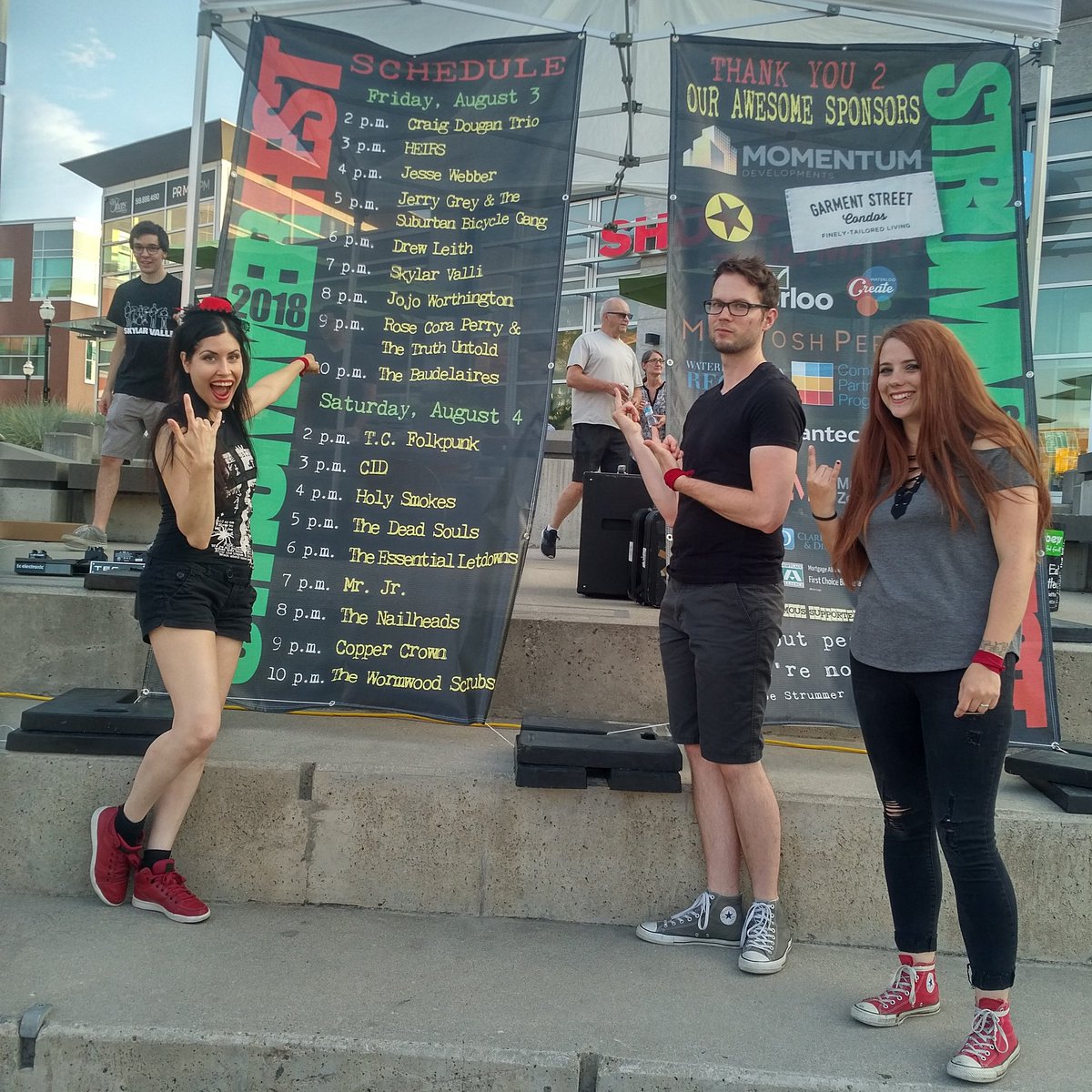 rosecoraperry's tweet photo. SUPER excited to be taking the stage in T-1 hour for #Strummerfest! Come on down to Waterloo Public Square! It's rocking :)
#PunksNotDead #RocksNotDead #Kitchener #Waterloo #KitchenerWaterloo #TriCities #KitchenerOntario #DTKitchener #KitchenerEvents #KitchenerWaterlooRegion https://t.co/3xTMuZzfrM