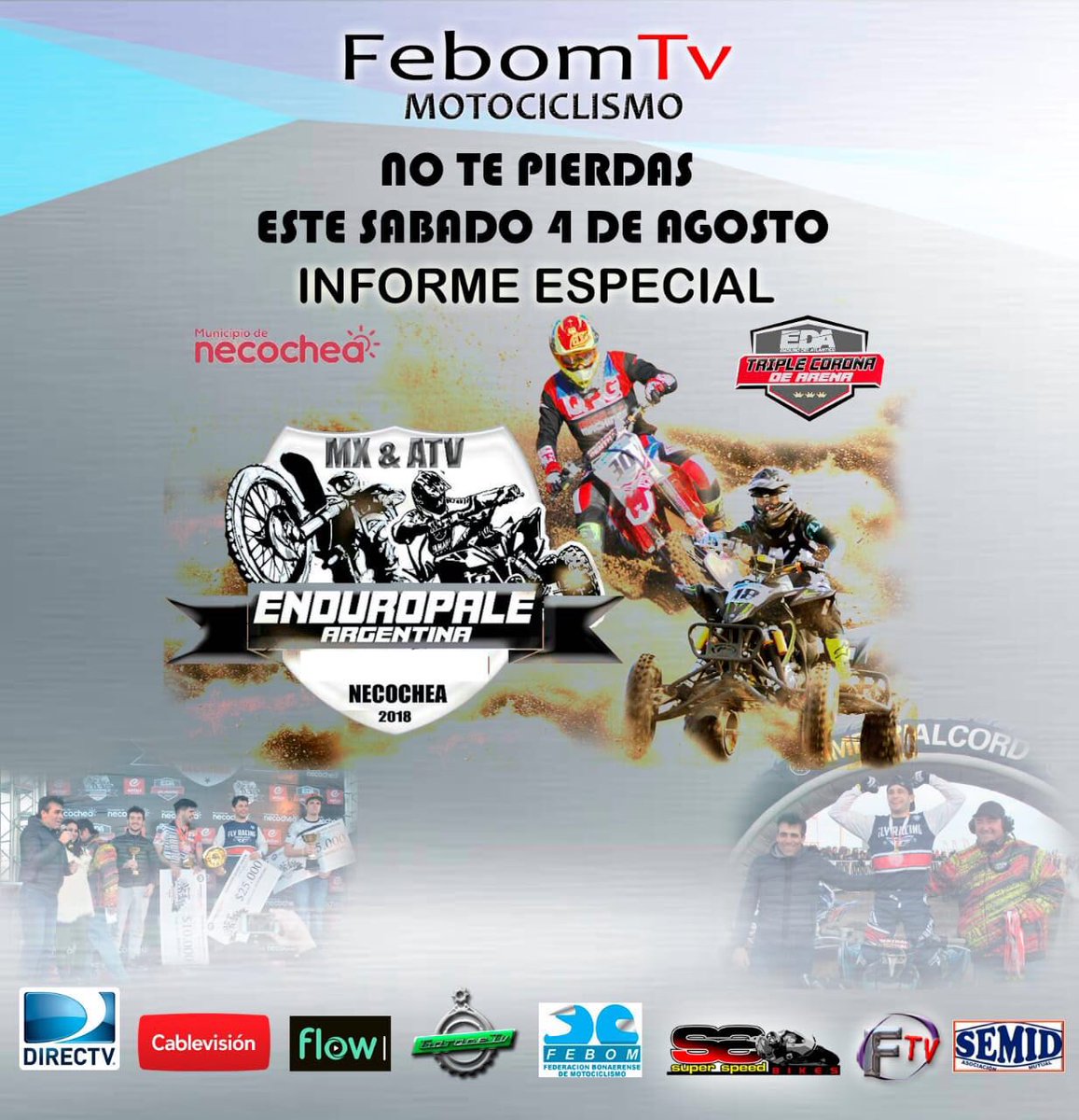 Gusymx's tweet photo. Sabado 21:30 hs @FebomTv por la señal del Garage Tv #EPA2018 EnduroPale Argentina 2018
@NecocheaTur @facumlopez https://t.co/Th16MRoEpX