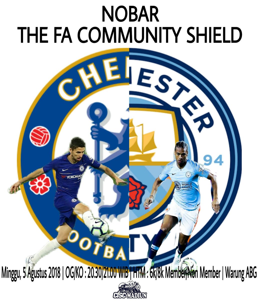 Nobar The FA Community Shield 2018
⚽ : Chelsea FC VS Manchester City
📅 : Minggu, 5 Agustus 2018
⌚ : 20.30 WIB (OG) / 21.00 WIB (KO)
🏡 : Waroeng ABG (Selatan PLN Manisrejo)
💰 : 6k/8k Member/NonMember
.
.
.
#BudayakanMembaca #Ramaikan #ChelseaDay #ComeOnChelsea #KTBFFH