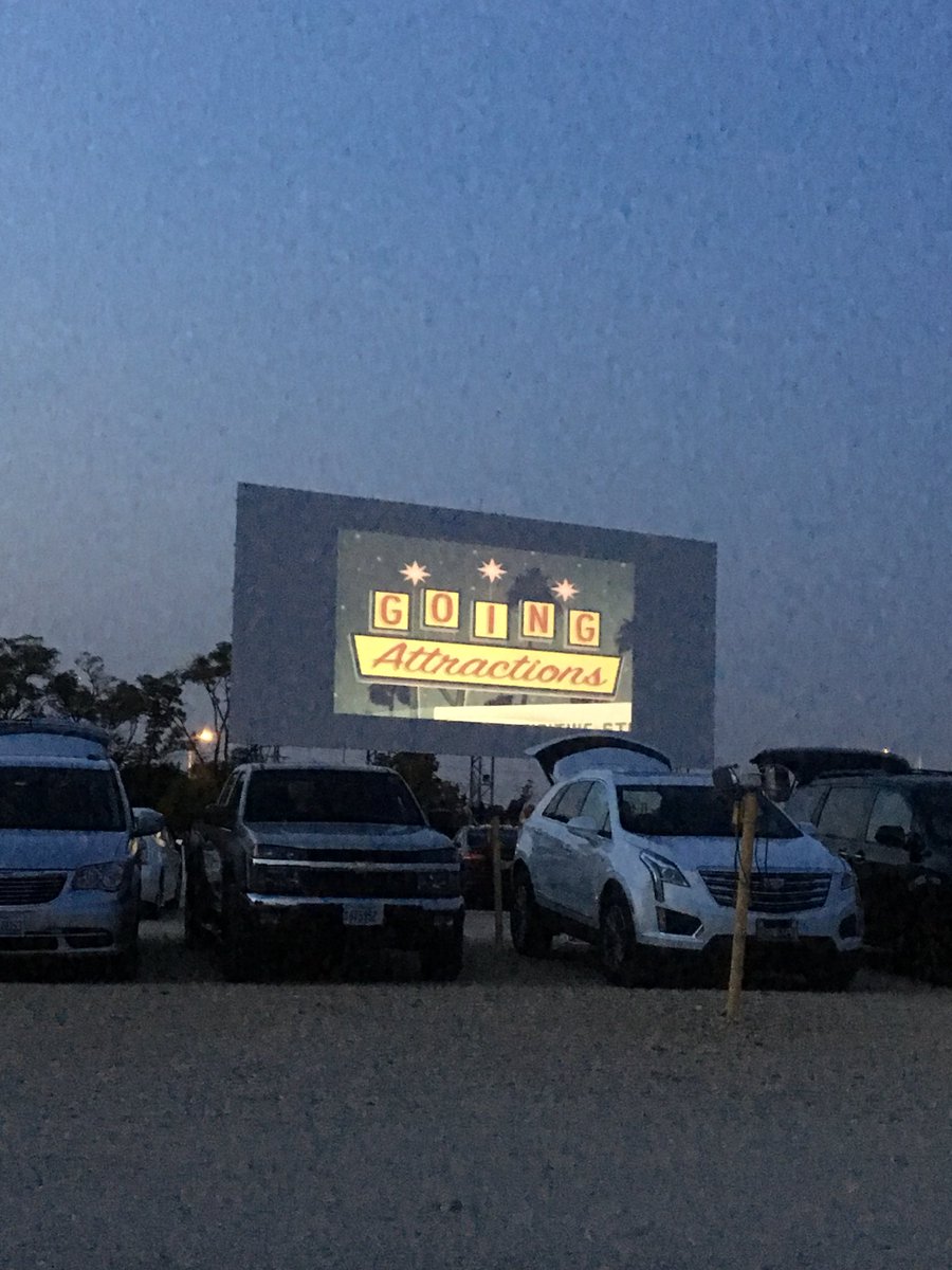 galoozis's tweet photo. At the drive-in watching a commercial about drive-ins. I’m here guys. I’m bought in. Les go. 🎬🎞📽🎙 https://t.co/ZQRUdE8iOB