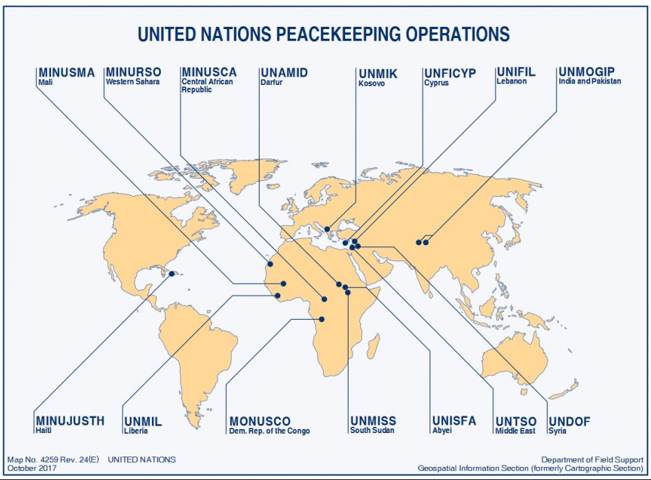 Map Of Un Peacekeeping Operations Bryan Druzin På Twitter: "Un Currently Deploys 15 Peacekeeping Operations,  Nine Of Which Are In Africa. #Africa #Un #Conflict #Security #Civilwar  #Peacebuilding #Maps #Map @Amazingmap Https://T.co/Xgfe16R9Pr" / Twitter