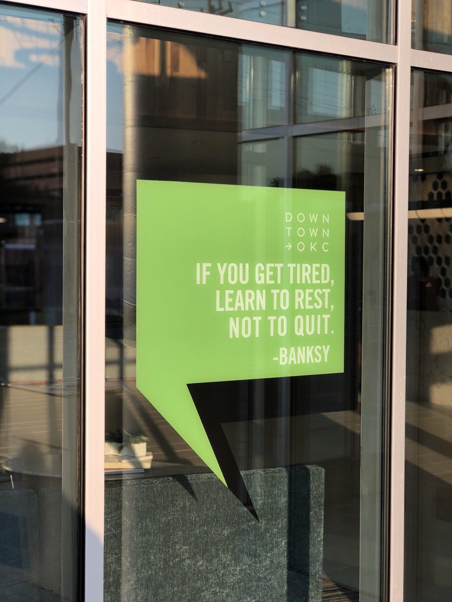 We love our new <a href="/DowntownOKC/">Downtown OKC</a> thought bubble! Glad to be the place to rest in <a href="/_Bricktown/">Bricktown</a> before it’s time to push on!