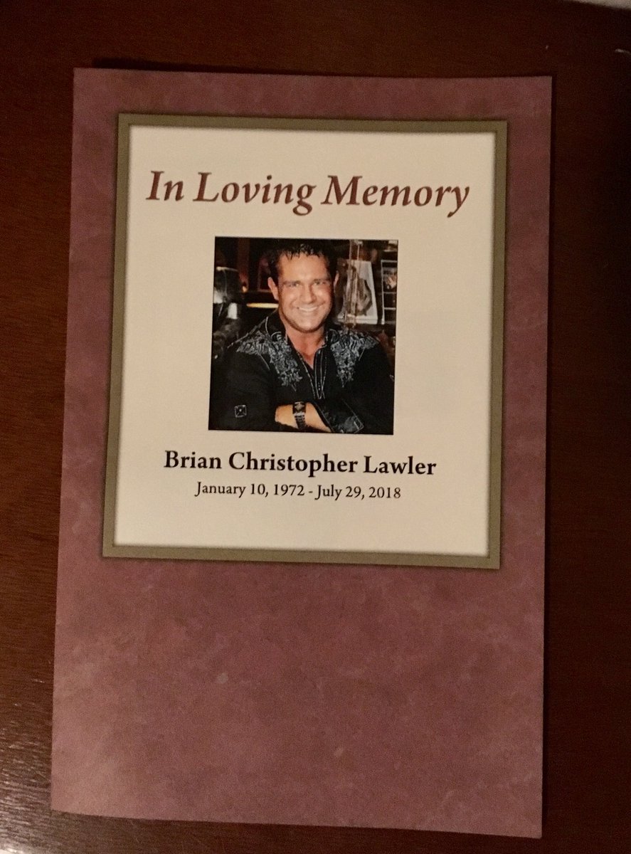 KingLawlerfan's tweet image. The service today for #BrianChristopher had a little bit of everything, from his entrance music to highlights from his Wrestling career on video, with some laughs and tears in between. Thank you to @JerryLawler and family for  letting the public be a part of today to remember BC.