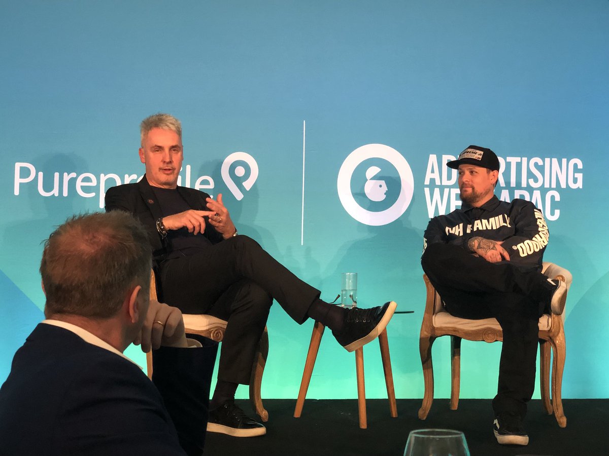 nicjones's tweet image. Final moments of #AWAPAC thankyou to all our 9,000+ visitors and particularly thanks @JoelMadden for being so gracious in conversation #lifemoments #goodcharlotte