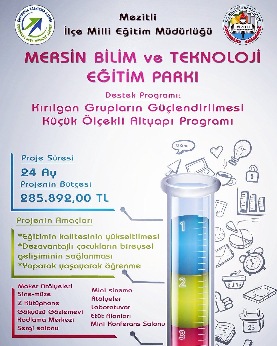 Mersin Bilim Parkı çok yakında Mezitli'de hizmetinizde.