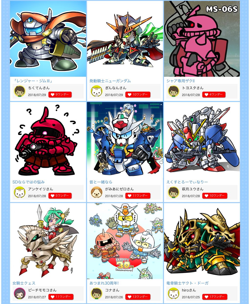 توییتر ワンダースクール ガンダム部 バンダイ در توییتر Sdガンダム イラストコンテストの投稿作品一覧 バンダイによる無料で動画やコンテストが楽しめる投稿サイト ワンダースクール T Co T1oruuxrmo T Co J4ivhk7qq4