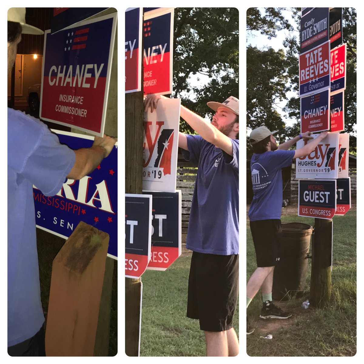 michaelaycox's tweet image. Super impressed with @dbaria and @Jay4Mississippi These candidates had volunteers picking these signs to be reused after the fair! This frugal effort is evident to the voters they are spending donations wisely! #proudmississippian #bluewave #BlueWaveComing2018 @CollegeDems