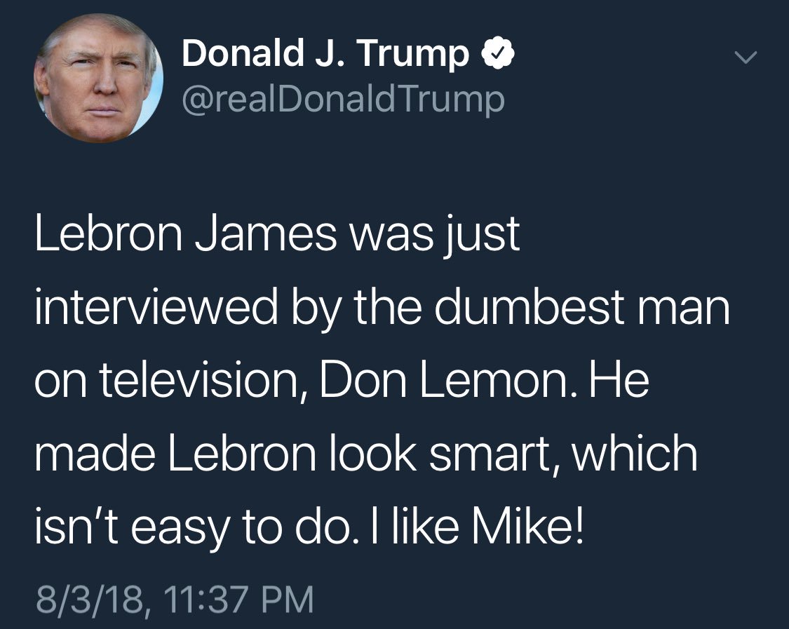 .⁦<a href="/KingJames/">LeBron James</a>⁩ married his high school sweetheart. He has 3 children by 1 woman. He has more morality in his pinky toe than in 10 of you. LeBron builds schools for children, he doesn’t lock them in cages. Keep his name out of your mouth you lowlife gaslighting, racist scum.