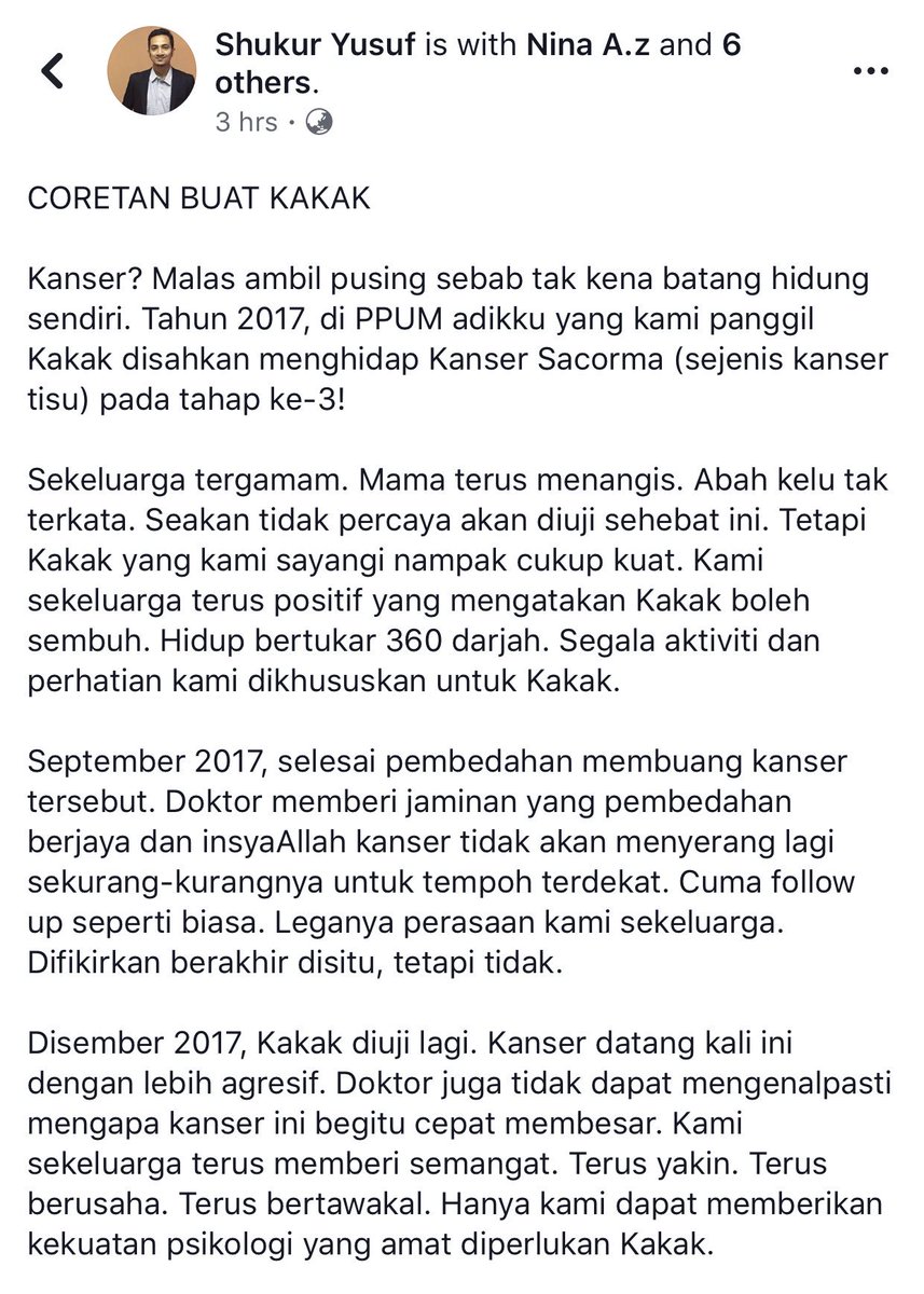 KhalifahMedia's tweet photo. Coretan buat kakak..

*Baca sampai habis* 😢😞

Kredit to: FB Shukur Yusuf https://t.co/JNwQKqOBFQ