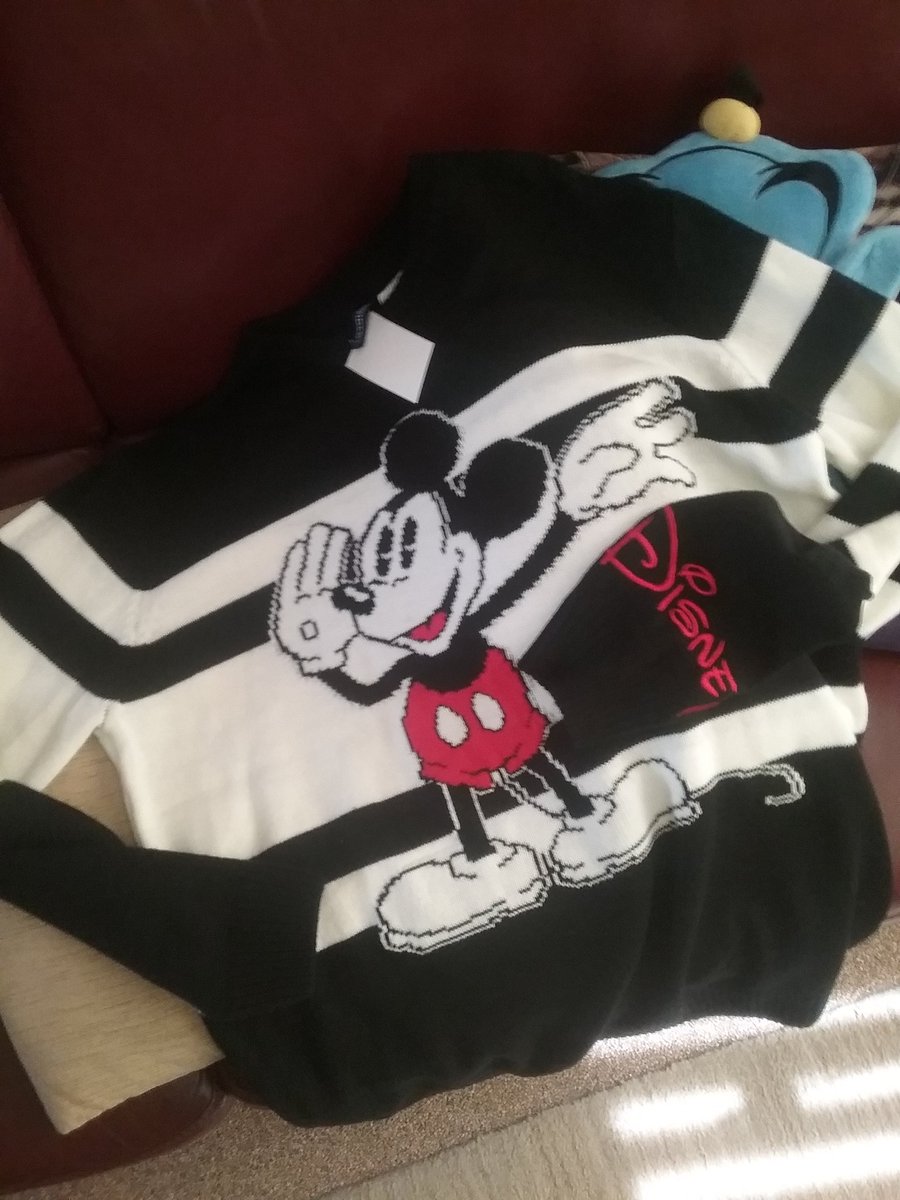 mark__bakker's tweet photo. It does not happen a lot that they sell a disney themed mans sweater. This one was sold at @hm and was discounted to only € 4,50 #happymark https://t.co/jD2dx4DFW0 https://t.co/CwdiatjLxh