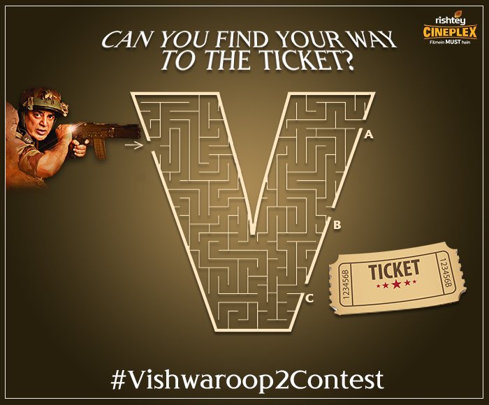 Colors_Cineplex's tweet photo. Here's a simple way to win free movie tickets. All you have to do is to find your way. Can you find it?
Also, don't forget to tag your friends.
.
.
#KamalHasaan #Vishwaroop2 #Vishwaroop2Contest #ParticipateAndWin #FreeMovieTickets #FreeTickets #Win #Contest #RishteyCineplex https://t.co/CHPMJUMRn1