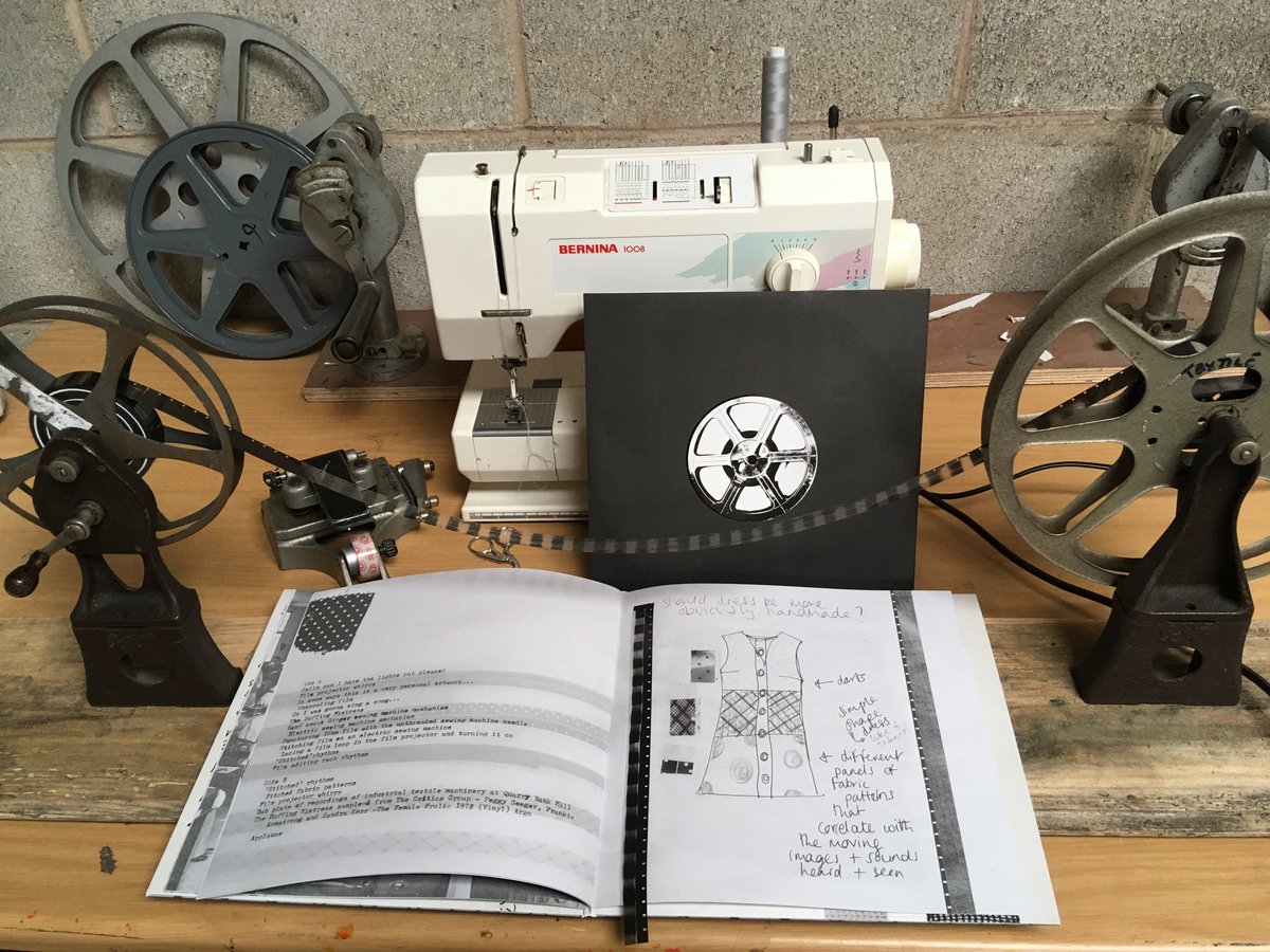 starkmary's tweet photo. Hooray! Industrial Folklore Tapes Vol.III Film as Fabric is now on sale. 10 inch record, 16mm photogram and 12 page machine sewn booklet. just about to stitch another batch! https://t.co/tVFFuQ7TO6 as featured in @thewiremagazine https://t.co/Sz5QgYICQi https://t.co/x0RyWJ5O6H