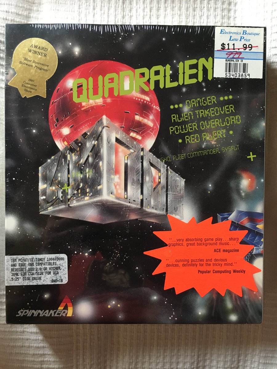 Wiborg1978's tweet photo. Mail Day #4: #Quadralien by #AstralSoftware from #Logotron Ltd in 1988. #RETROGAMING #DOSgaming @dancingcrab @bbpcgc @RichardPickles9 @LordKritisch @Pixelengineer_ https://t.co/OlsTknr6Rj