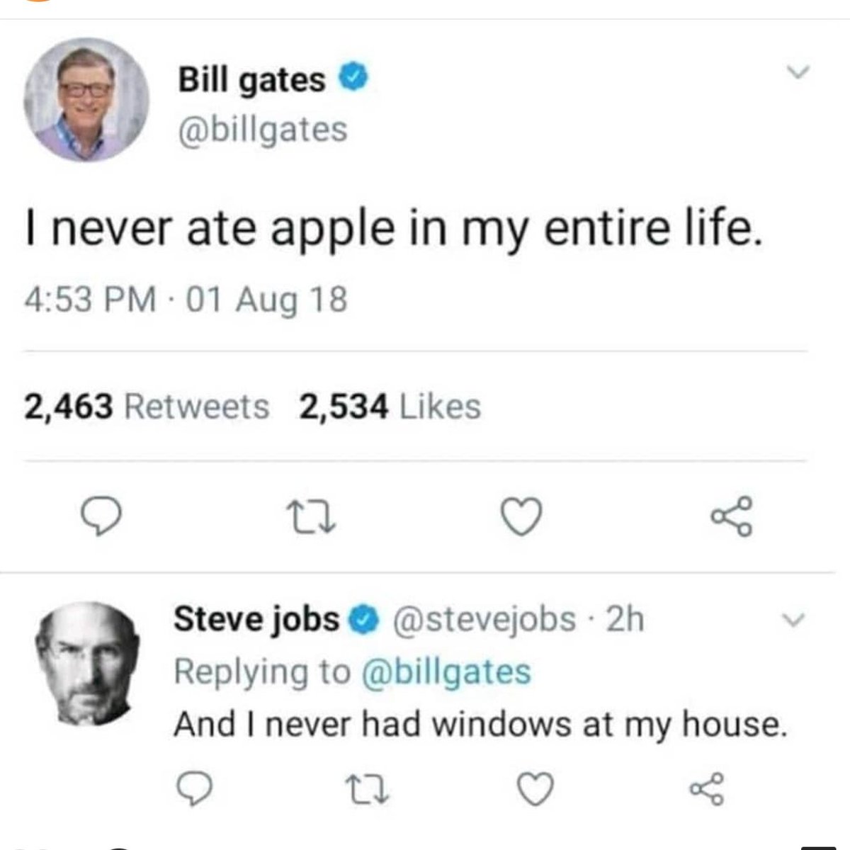 fabsector's tweet photo. #billgates vs #stevejobs
#whowillwin 😁😁
#War_begins 😂😂 https://t.co/fbwWEpVudM