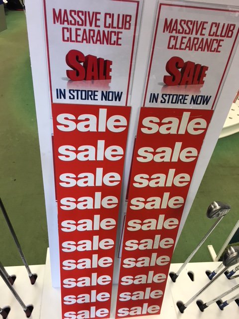Starts today clearance od some display clubs and selected new clothing, #agbolton