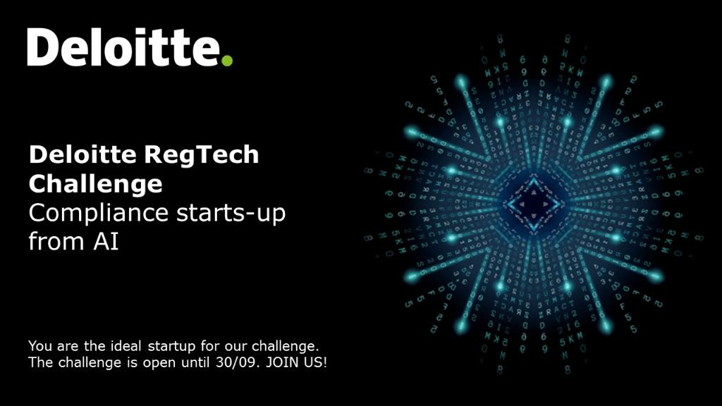 DeloitteNL's tweet photo. We are looking for technological #startups that can provide innovative solutions using #AI technology, which will help clients to manage regulatory risks. #RegTechChallenge open until 30/09. You are the ideal startup for our challenge, JOIN US! https://t.co/pYMMjz1IKK https://t.co/7w5xVkVYAT