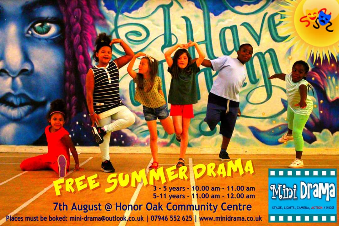 Still a few spaces on our Free #Summer #drama 4 kids workshop! <a href="/LewishamWOT/">Lewisham Whats On</a> @MumsnetLewisham <a href="/WhatsOn4KidsUK/">What's On 4 Kids UK</a> #booknow minidrama.co.uk