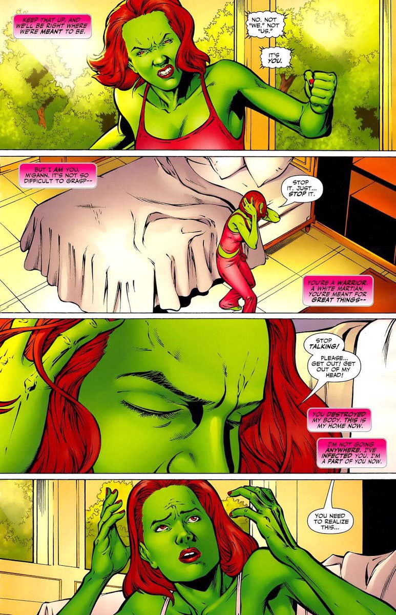 Mental illness is something we all need to be informed about such as when they showed us M’gann developing personality disorder which led her to do things out of character or even talking to herself at times as she was trying to find the balance of who she is.