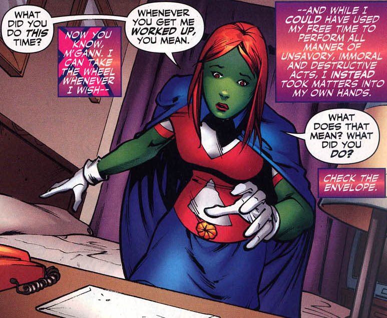 The Personality Disordered led her to do things she would unconsciously do having her dominant future self take control such as forging documents for her to be a legal citizen.