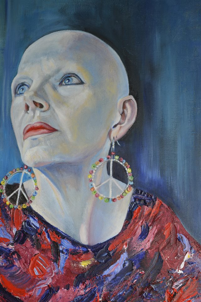 It's #InternationalAlopeciaDay! Here I am, happy just as I am. Photo by @MikaelaMorgan, portrait by <a href="/SFrewCrane/">1</a>