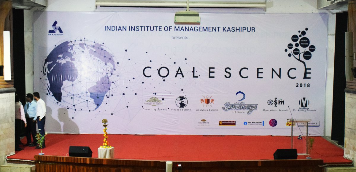 IIMKsp's tweet photo. The stage is all set! #Coalescence2018 #Marketing #MarketingSummit #BusinessConclave #IIMKashipur #IIMKsp https://t.co/6E0Fw9uKay