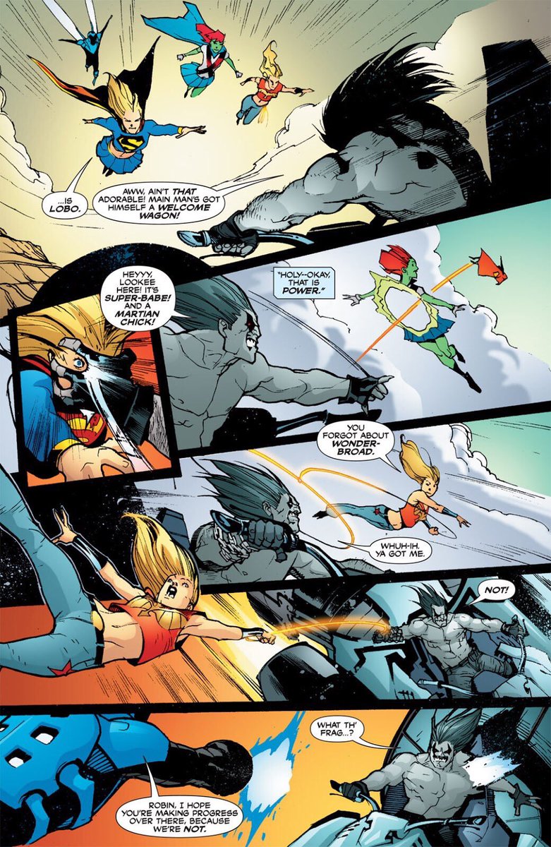 Teen Titans vs Lobo (Jaime scarab exposing miss m Martian heritage was so funny lol!).