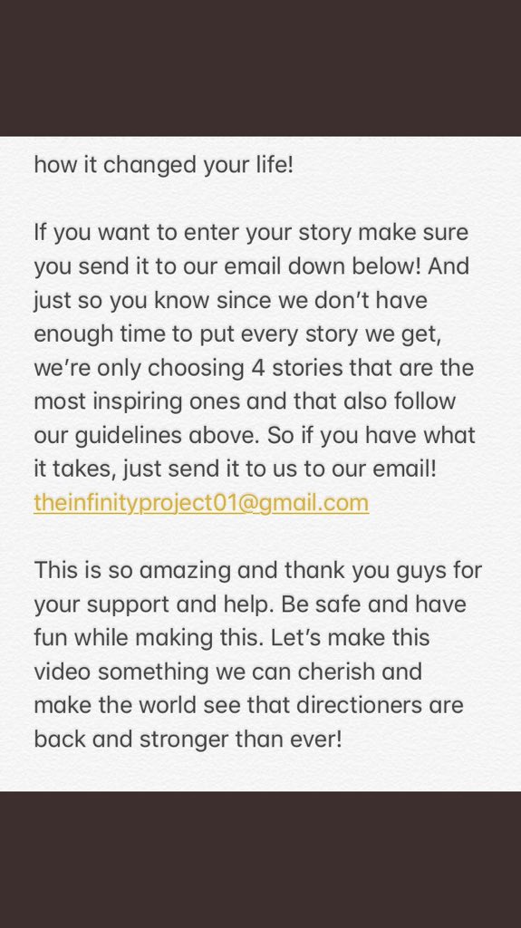 1d_promoting's tweet image. Here are more information about how you can join the MV project.

If you don’t want to be in the video you can always retweet so other people get the chance to be in :)

This is just one way to contribute, there will be many other ways soon!

All the love &amp;lt;3

#ProjectInfinity