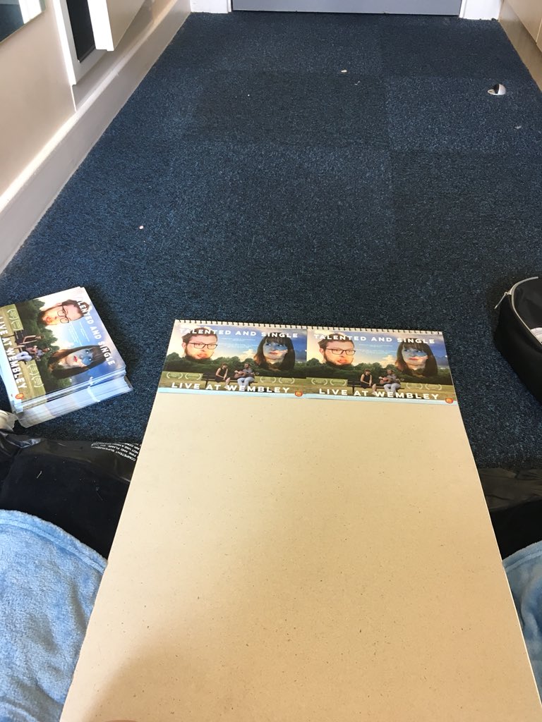 talented_and's tweet photo. What to do with a surplus of flyers and a large piece of card...time to make a banner! - K https://t.co/KE52RmPIAO