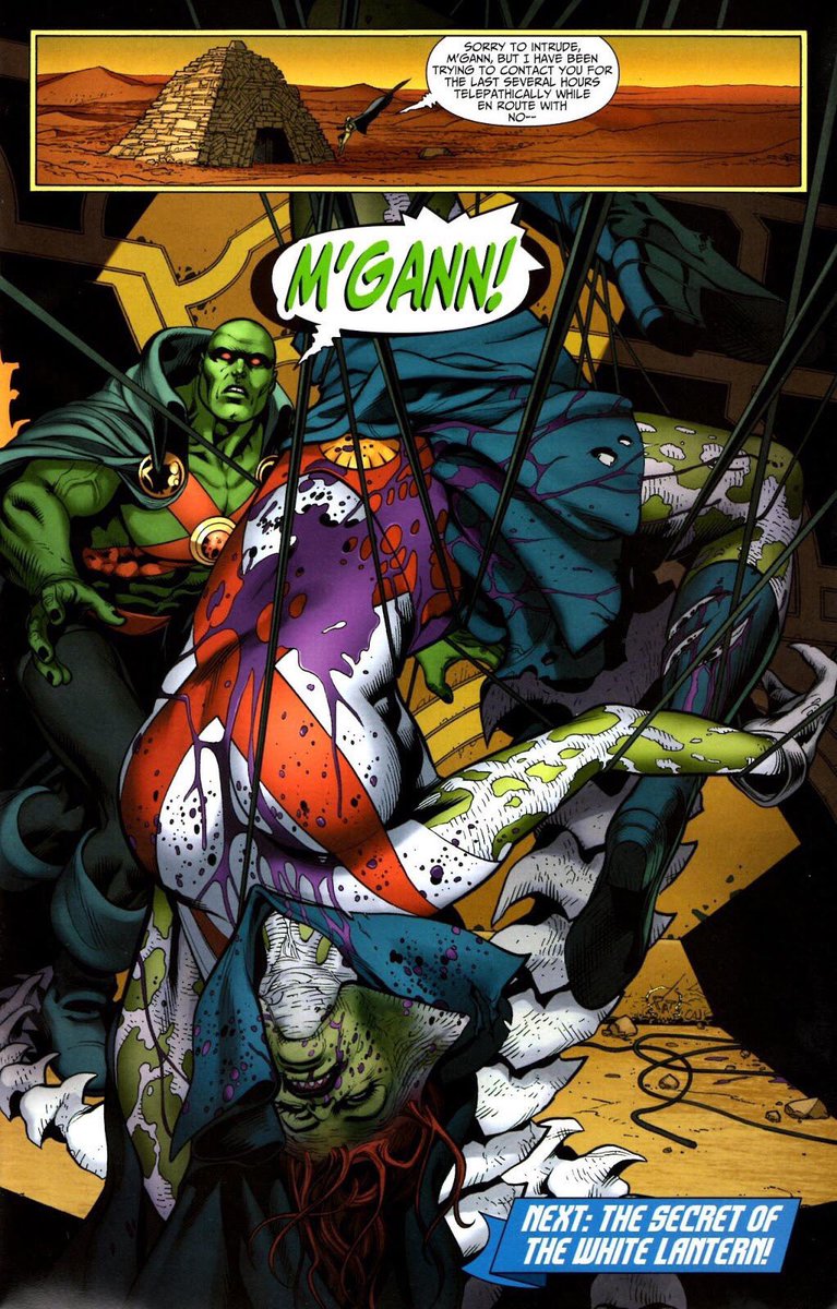 Miss Martian and Martian Manhunter didn’t meet each other until the Brightest Day arc (2010). Where he finds her beaten nearly to death ;(