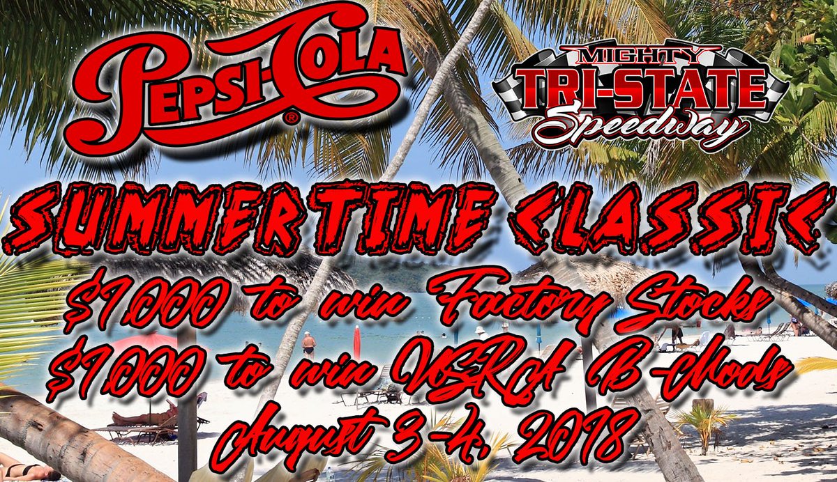 Tri_State_Spdwy's tweet photo. (accompanied by a parent or guardian) will get a FREE back to school backpack stuffed full of school supplies.
We'll see YOU Saturday night!
#TriStateSpeedway #Results #MightyTSS #SummertimeClassis #TSSPowerTeam https://t.co/Eb2RnVeAFs