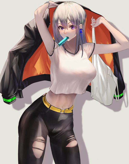 私服コンビニ帰りでろーんちゃん_(-ω- ' _)⌒)_
 #でろあーと 