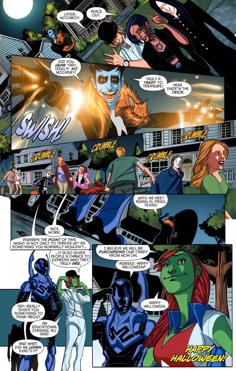 In a DC Halloween special (2010) Miss Martian and Blue Beetle spend time trick or treating together 