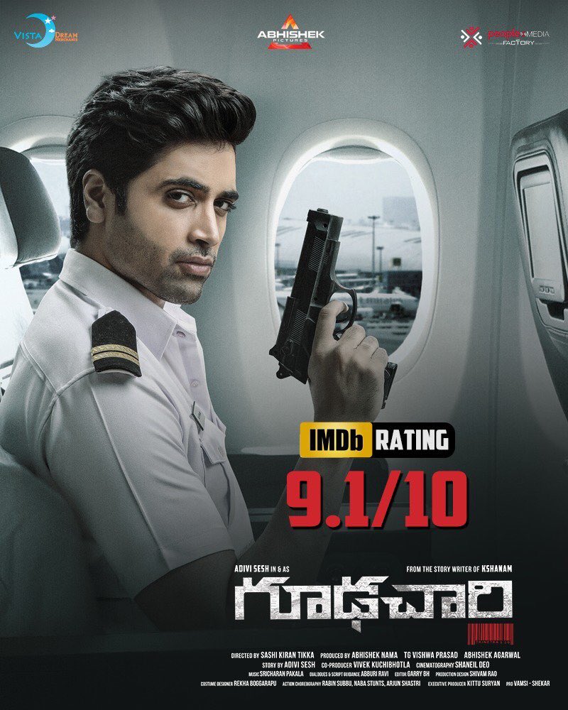 Gopimohan's tweet photo. #Goodachari is a dazzling fast-paced,edge of the seat spy thriller.
A thrilling experience throughout.
Power Packed performance by hero @AdiviSesh as #Agent116 ππ
Wonderful writing by @AdiviSesh & Team.
Superb debut work from dir @sashikirantikka A must watch film in Theatreβs https://t.co/ZdIbCUA0la